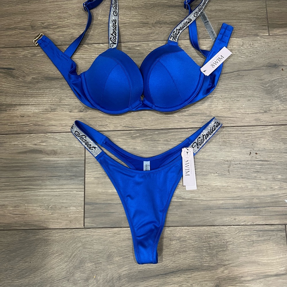 Blue Victoria Secret Push UP top, thong bottom